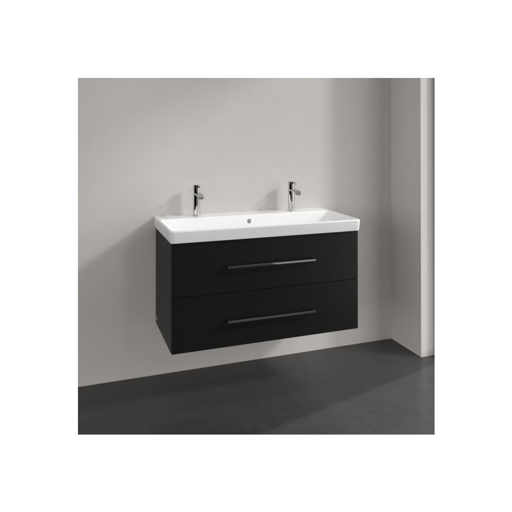 Lifestyle image of Villeroy & Boch Avento Volcano Black 1000mm Wall-Hung Basin Vanity Unit